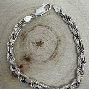 Italian Silver Braided Chain Bracelet